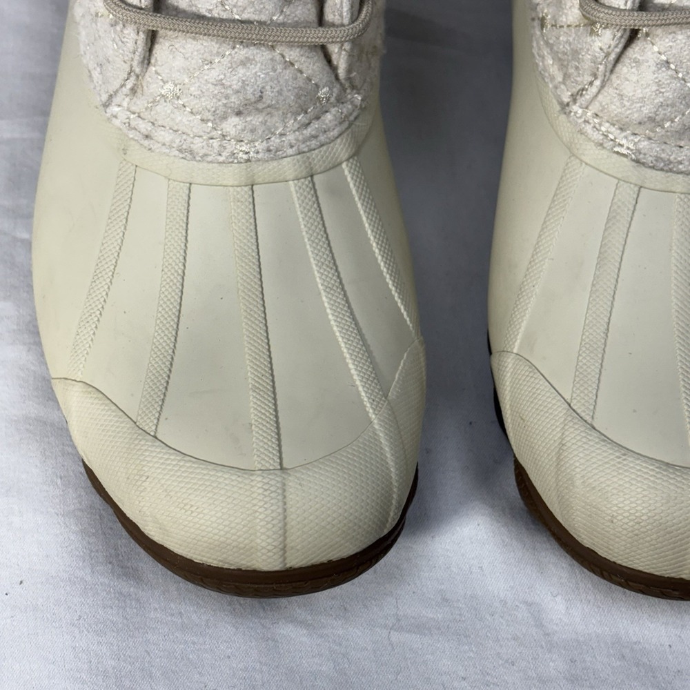 Sperry Women's Syren‎ Gulf Wool Quilt Duck Boots Waterproof Ivory Size 8 M - Picture 8 of 16